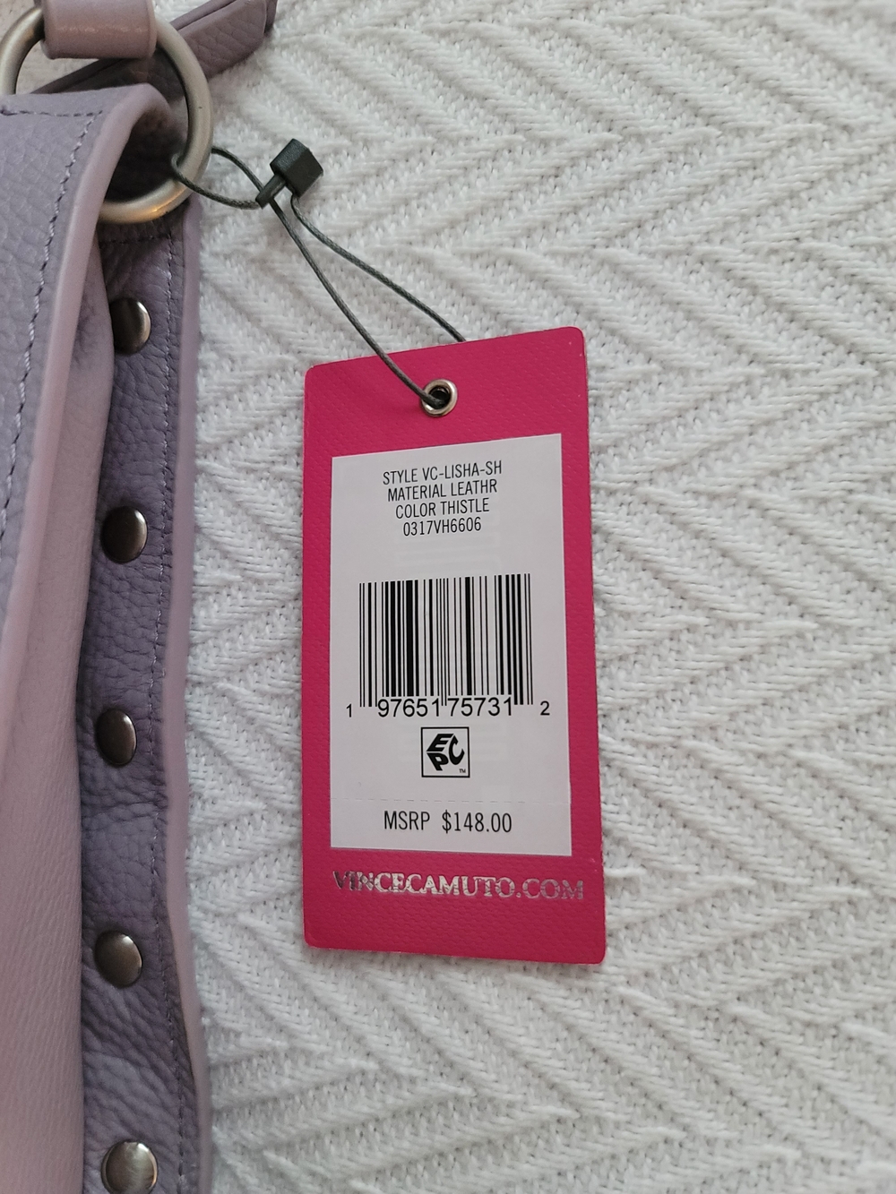 Vince Camuto Lilac Leather Bag - Picture 3 of 7